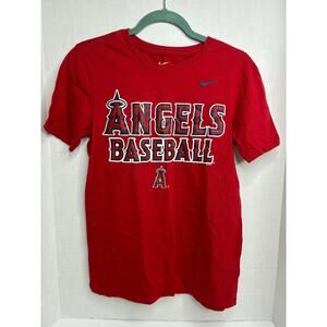 Nike Red Angels Baseball Women's Small T-Shirt Athletic Cut Team Fans